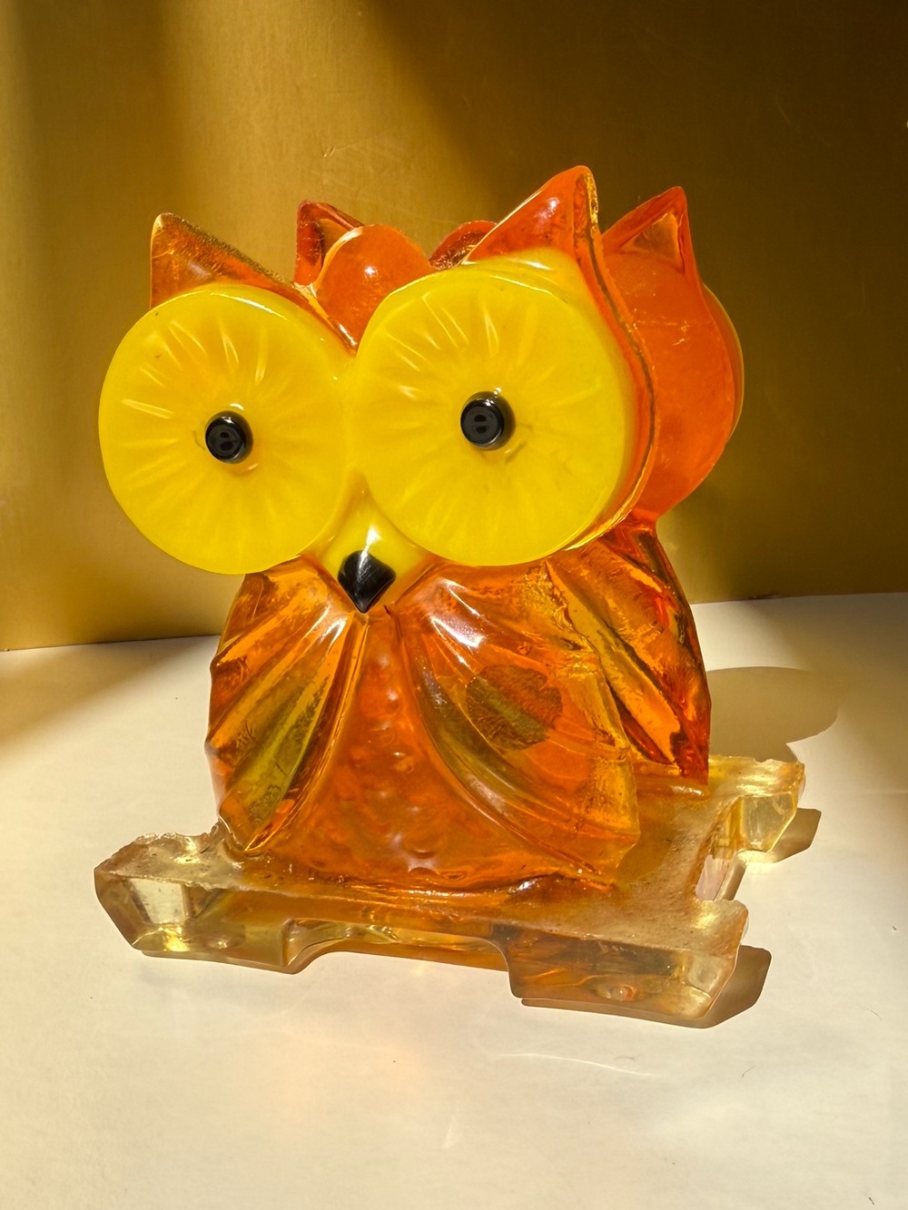Mid Century lucite Owl napkins/letters holder